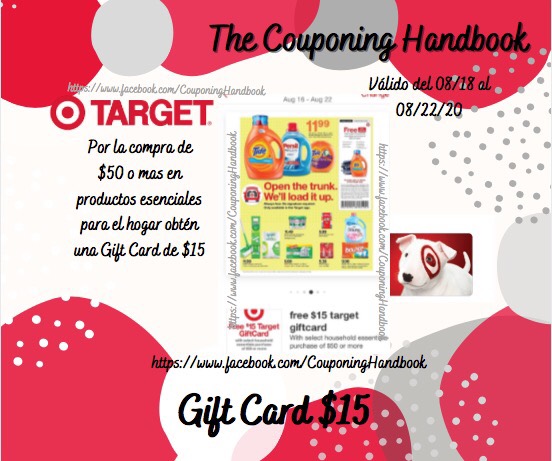 Gasta $50 en Target y recibe un Gift Card $15