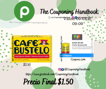 Café Bustello a $1.5 Publix del 09/03 al 09/09