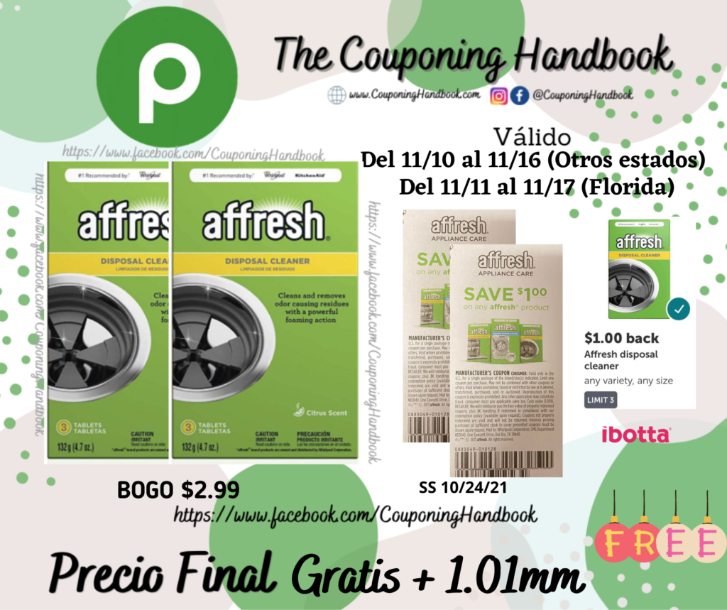 Affresh Garbage Disposal Cleaner, 3 Tablets Gratis en Publix ...