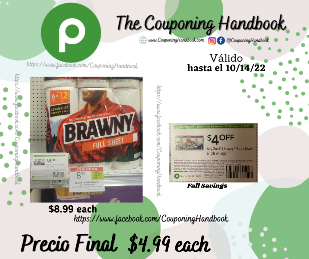 Brawny Paper Towel a 4.99 Couponing Handbook