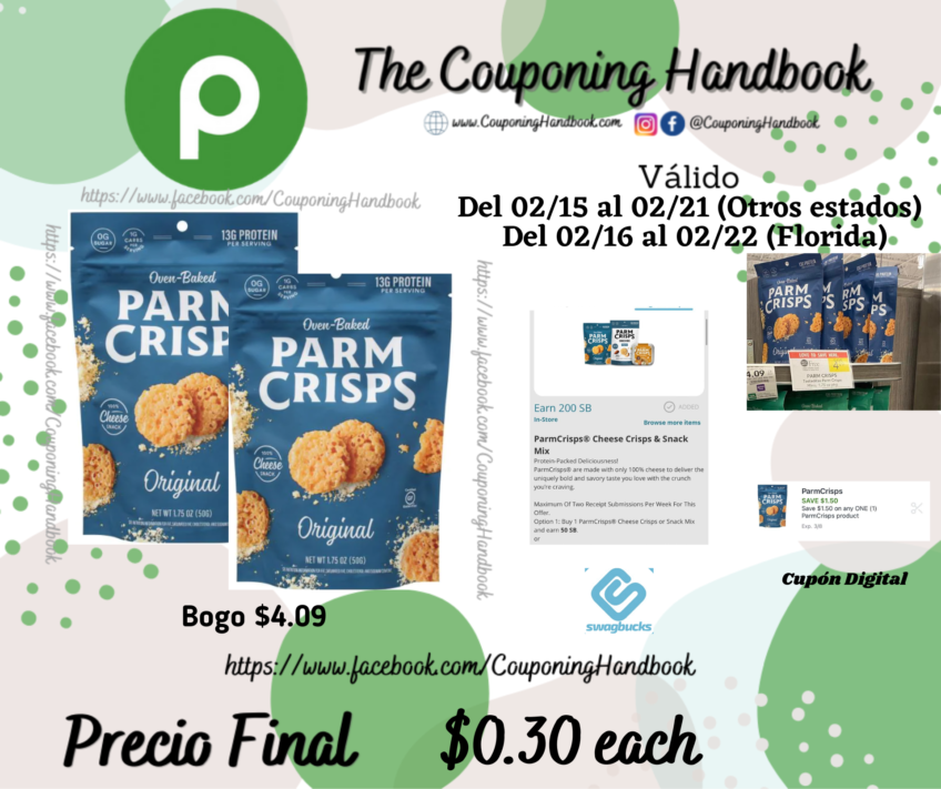 Parm Crisps Cheese Snack, Oven-Baked, Original a $0.30