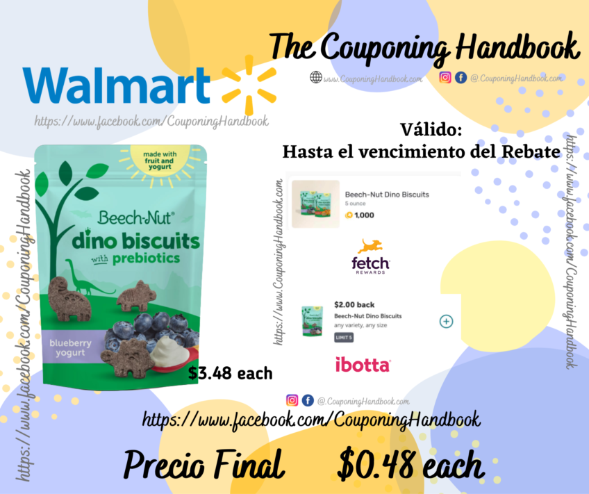 Beech-Nut Dino Biscuits with Prebiotics Blueberry Yogurt Baked Toddler Snack, 5 oz Bag a $0.48
