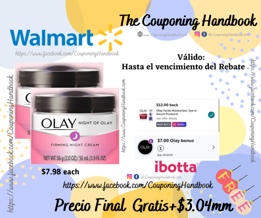 02 Olay Night of Olay Firming Night Cream Face Moisturizer, 1.9 oz Gratis