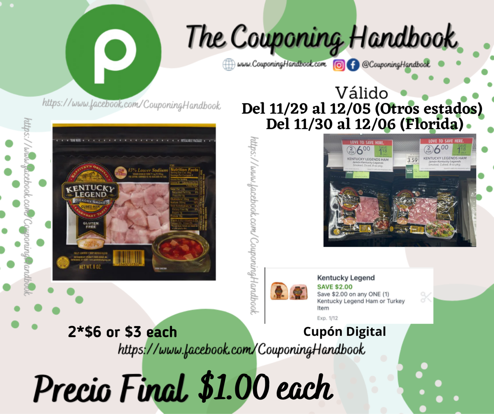 Kentucky Legend Ham, Cubed, Hickory Smoked por 1.00 Couponing Handbook