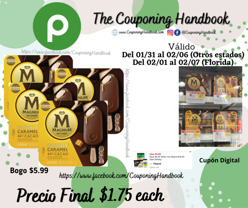 Magnum Ice Cream Bars, Double Caramel por $1.75