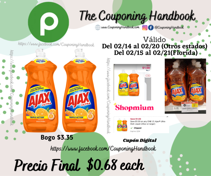 Ajax Ultra Dish Liquid por $0.68