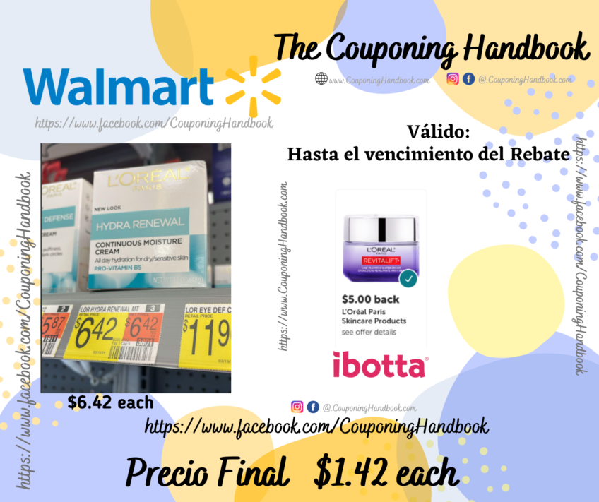 L’Oreal Paris Dermo Expertise Hydra Renewal Moisture Cream, 1.7 oz por $1.42