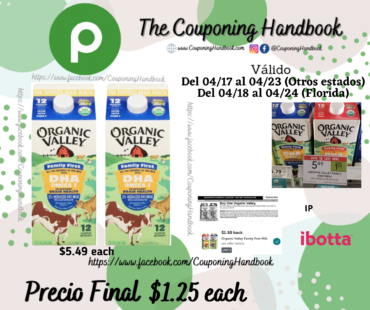 Organic Valley Family First Milk, 2% Reduced Fat por $1.25