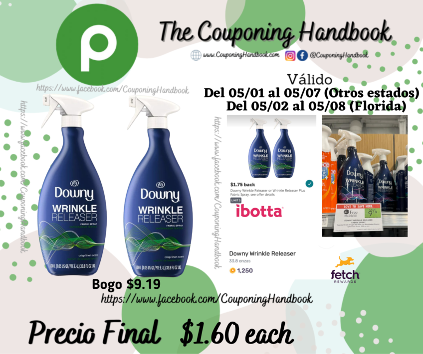 Downy Wrinkle Releaser Light Fresh Scent Fabric Refresher Spray – 33.8 fl oz por $1.60