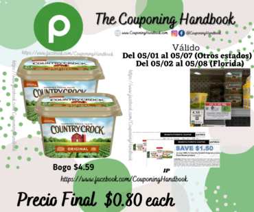 Country Crock Vegetable Oil Spread, Original por $0.30