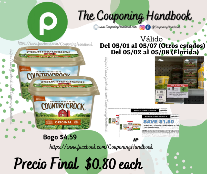 Country Crock Vegetable Oil Spread, Original por $0.30