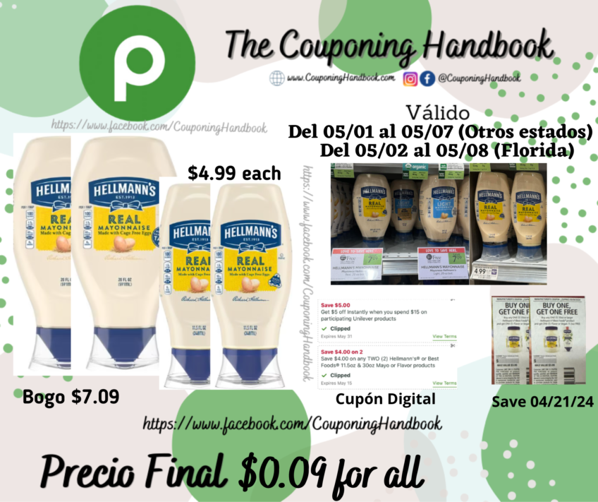 04 Hellmann’s Real Mayonnaise Por $0.09