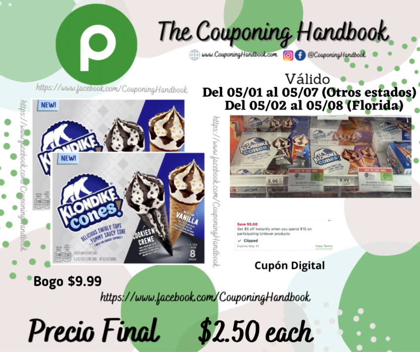 Klondike Frozen Dairy Dessert Cone por $2.50