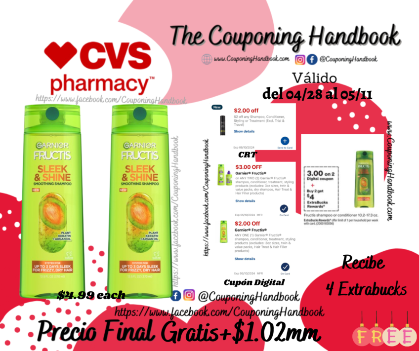 02 Garnier Fructis Shampoo or conditioner Gratis