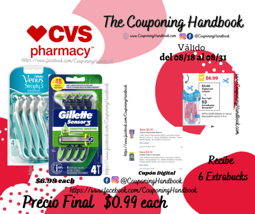 Gillette Venus Simply 3 Sensitive 3-Blade Disposable Razors, 4 CT