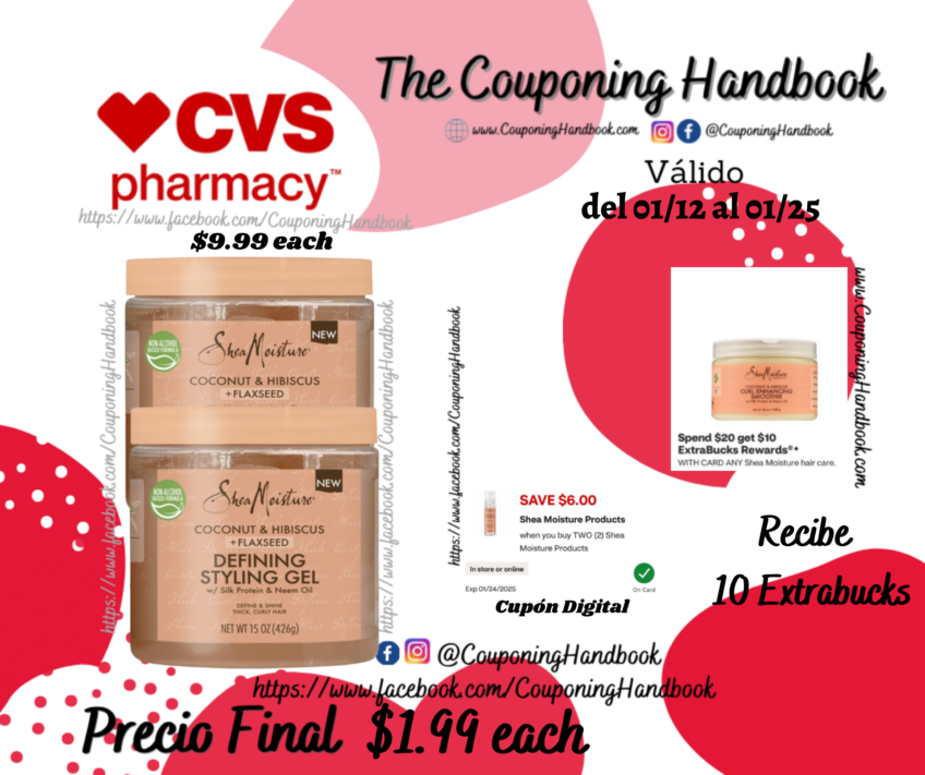 SheaMoisture Coconut & Hibiscus Defining Styling Gel por $1.99