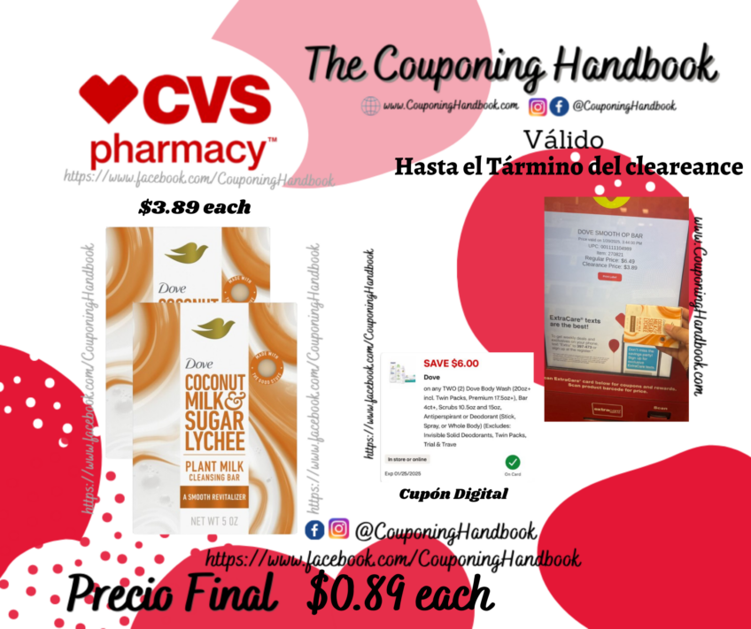 Dove Plant-Based Beauty Bar Soap, Smooth Operator, Coconut Milk & Sugar Lychee, 5 OZ por $0.89