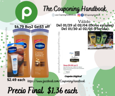 Productos Vaseline por $1.36