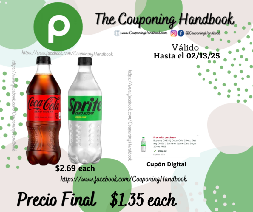 Coca-Cola Cola, Zero Sugar 20 fl oz y Sprite Soda, Zero Sugar 20 fl oz por $2.69