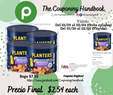Planters Mixed Nuts, Lightly Salted por $2.54