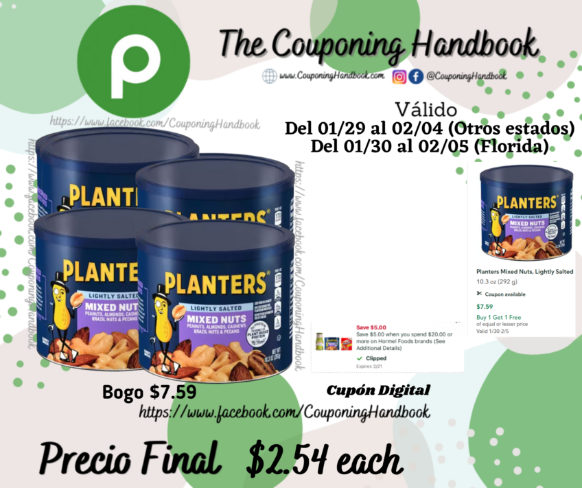 Planters Mixed Nuts, Lightly Salted por $2.54
