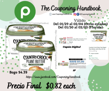 Country Crock Dairy Free Vegan Plant Butter with Avocado Oil Tub por $0.82