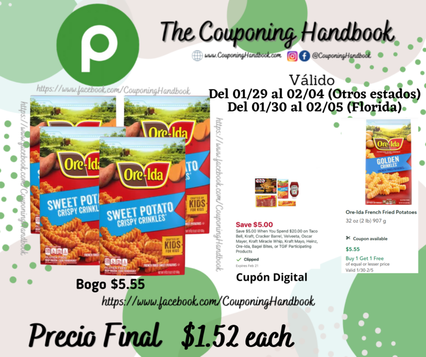 Ore-Ida Crispy Crinkles, Sweet Potato por $1.52