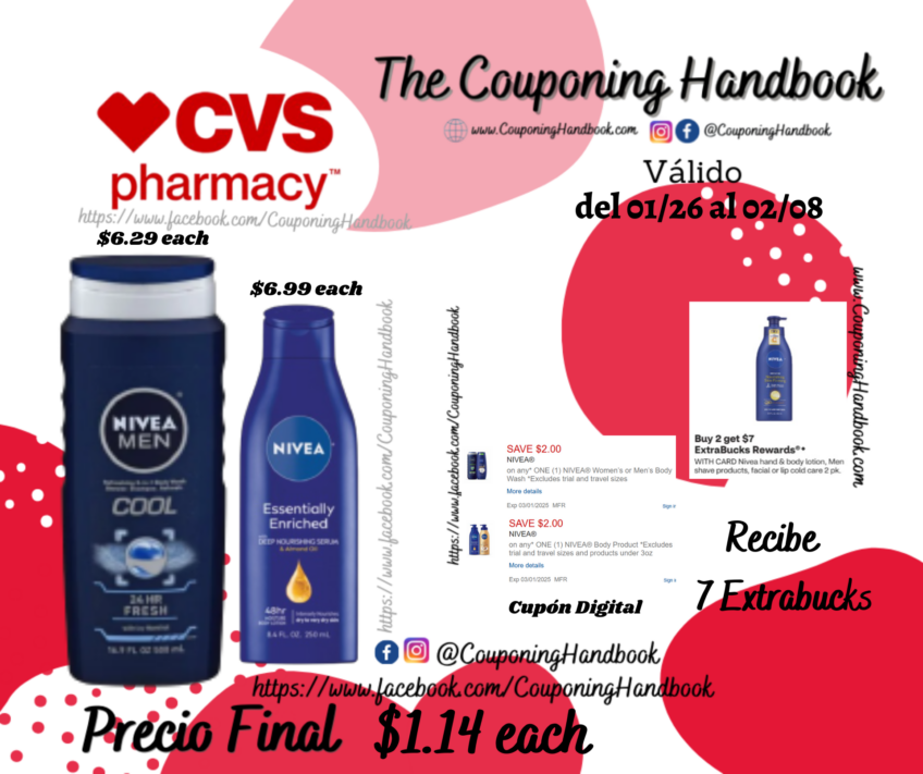 Productos Nivea por $1.14