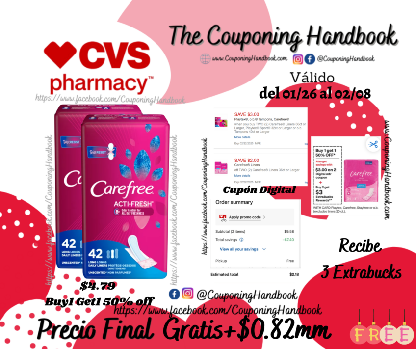 02 Carefree Acti-Fresh Pantiliners To Go, Unscented, Long, 42 CT Gratis