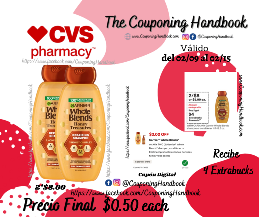 Garnier Whole Blends shampoo or conditioner por $0.50