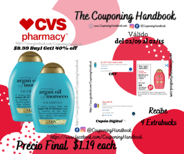 OGX Renewing Argan Oil of Morocco Shampoo or conditioner por $1.19