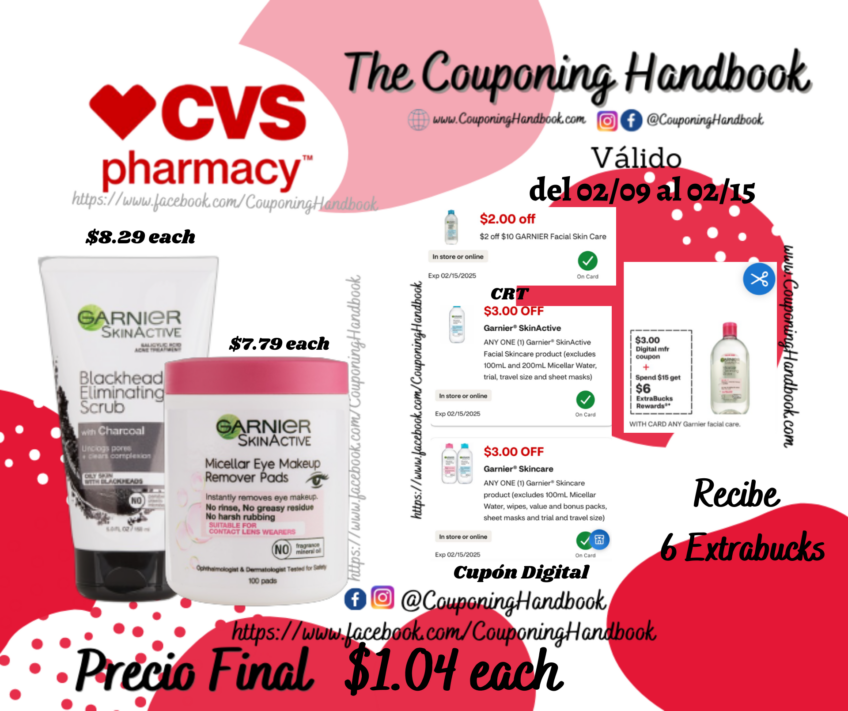 Productos Garnier SkinActive por $1.04