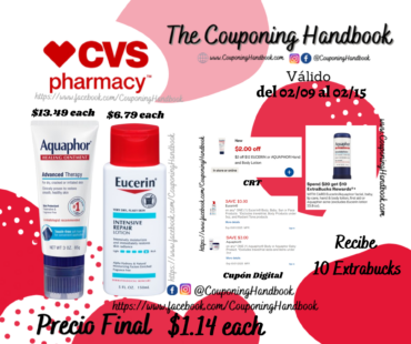 Productos Eucerin y Aquafor por $1.14