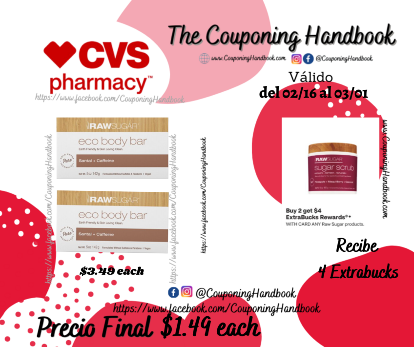 Raw Sugar Eco Bar Soap, Santal + Caffeine, 5 OZ por $1.49