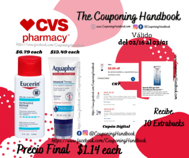 Productos de Aquaphor y Eucerin por $1.14
