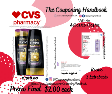 L’Oreal Paris Elvive Shampoo or Conditioner por $2.00