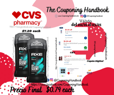 AXE Antiperspirant Stick, 2.7 OZ por $0.64