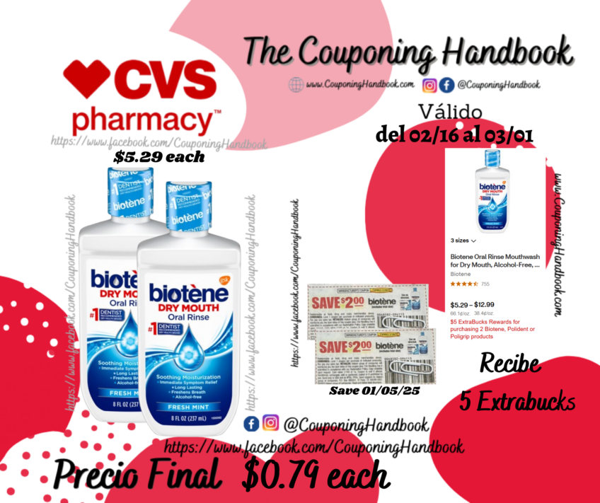 Biotene Oral Rinse Mouthwash for Dry Mouth, Alcohol-Free, Fresh Mint, 8 Ounces por $0.79