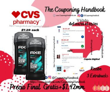 02 AXE Antiperspirant Stick, 2.7 OZ Gratis