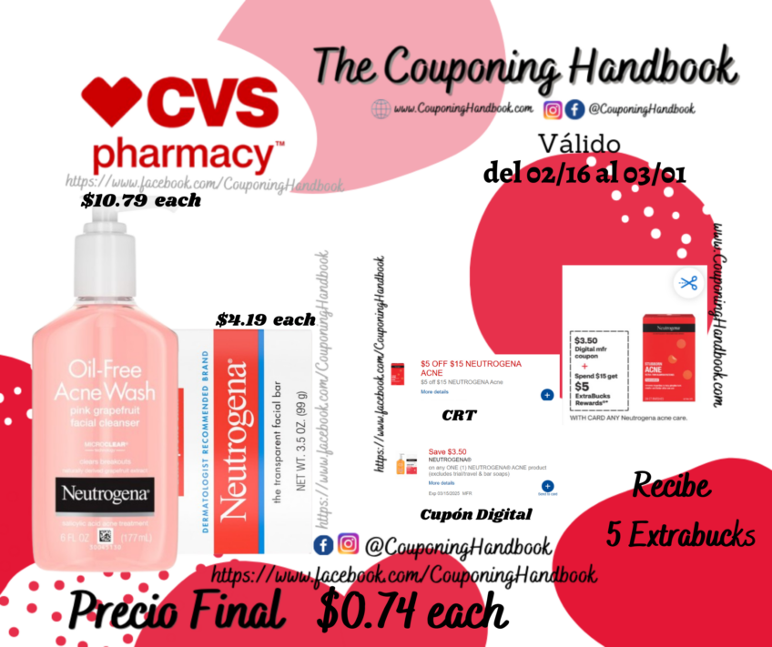 Productos Neutrogena Acne por $0.74