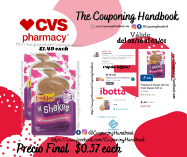 Friskies Lil’ Shakes Salmon Food Topper, 1.55 oz por $0.37