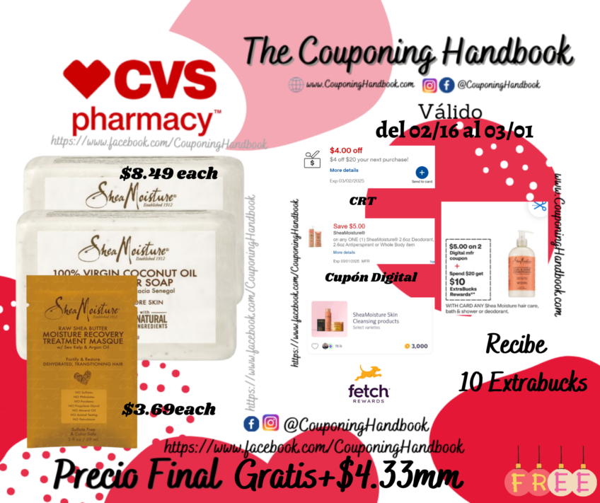 03 productos SheaMoisture Gratis