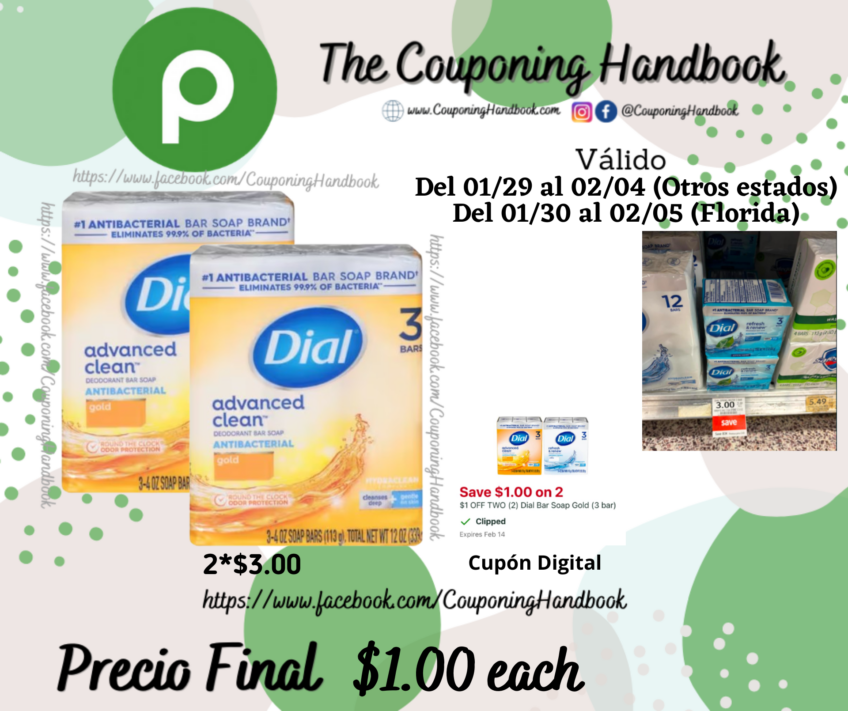 Dial Advanced Clean Bar Soap por $1.00