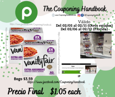 Vanity Fair Napkins, Everyday, 80 or 100 ct por $1.05