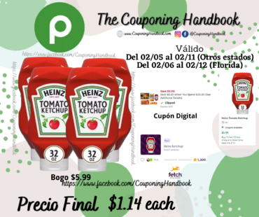 Heinz Tomato Ketchup 32 oz por $1.14