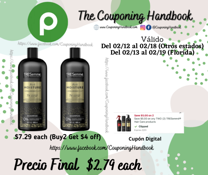 TRESemmé Shampoo or conditioner por $2.79