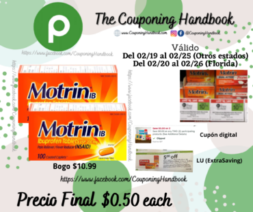 Motrin Ibuprofen, 200 mg, Coated Caplets por $0.50