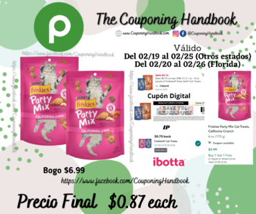 Friskies Party Mix Cat Treats, California Crunch por $0.87