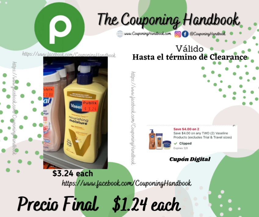 Vaseline Body lotion por $1.24