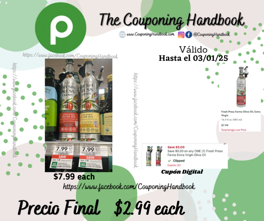 Fresh Press Farms Olive Oil, Extra Virgin por $2.99